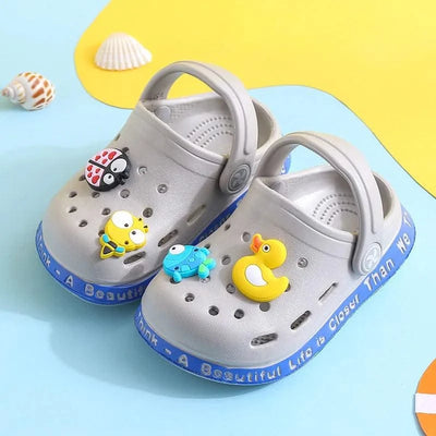 kids Mules Clogs summer baby boys girls Cartoon sandals flat heels solid cartoon slippers children's garden shoes
