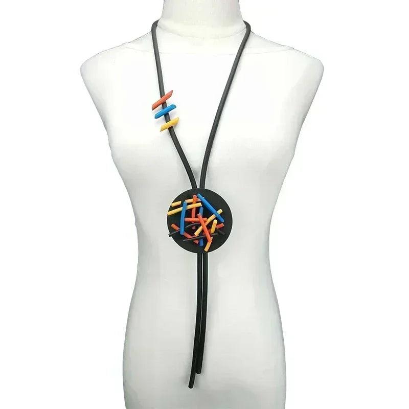 Ukebay new pendant necklace women handmade jewelry rubber necklaces long clothes chain statement accessories luxury