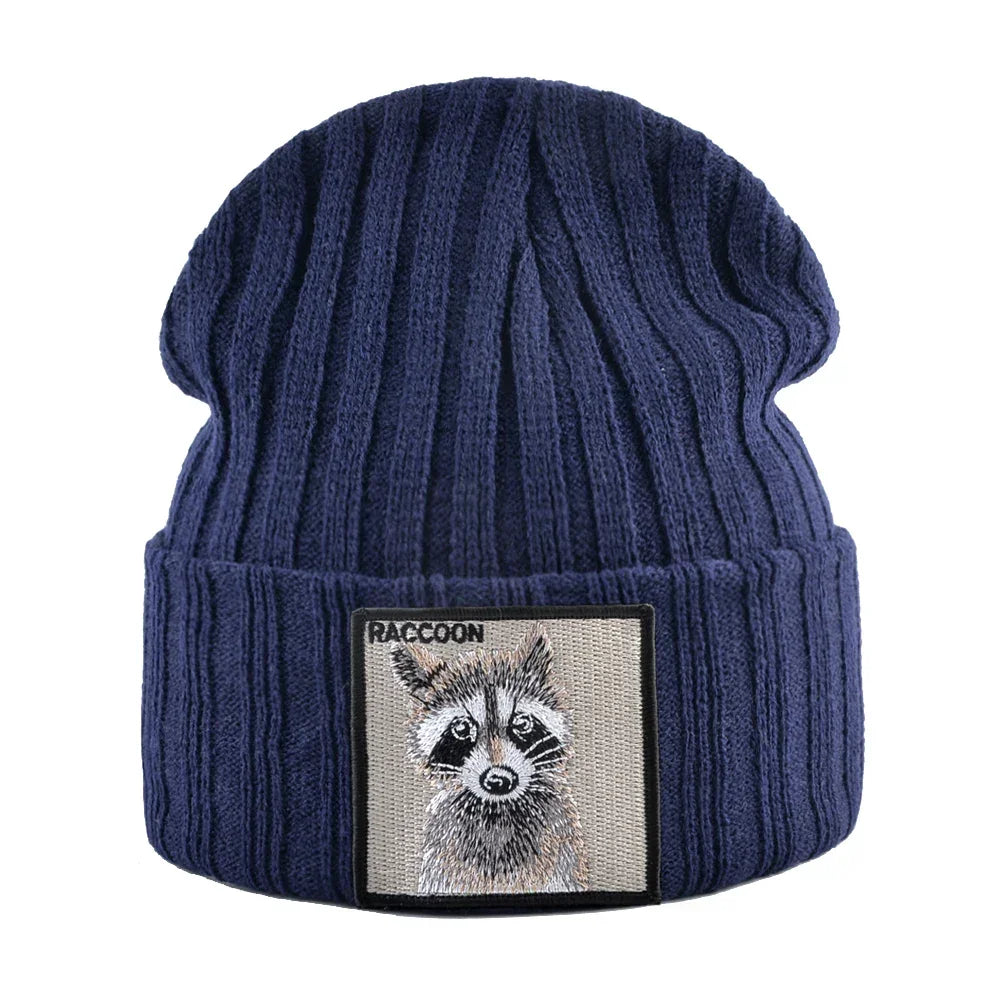 Knitted Beanies Hat Men Women Streetwear Hip Hop Skullies Beanies With Patch Boys Girls Knitting Solid Color Bonnet Hats Cap