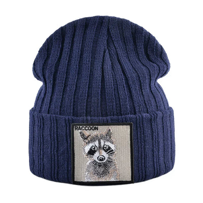 Knitted Beanies Hat Men Women Streetwear Hip Hop Skullies Beanies With Patch Boys Girls Knitting Solid Color Bonnet Hats Cap