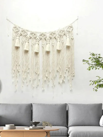 Macrame Wall Hanging Tapestry Home Decor Bohemian Tapestry Wall Art Decor Wedding Background Curtain Decorative Door Curtain