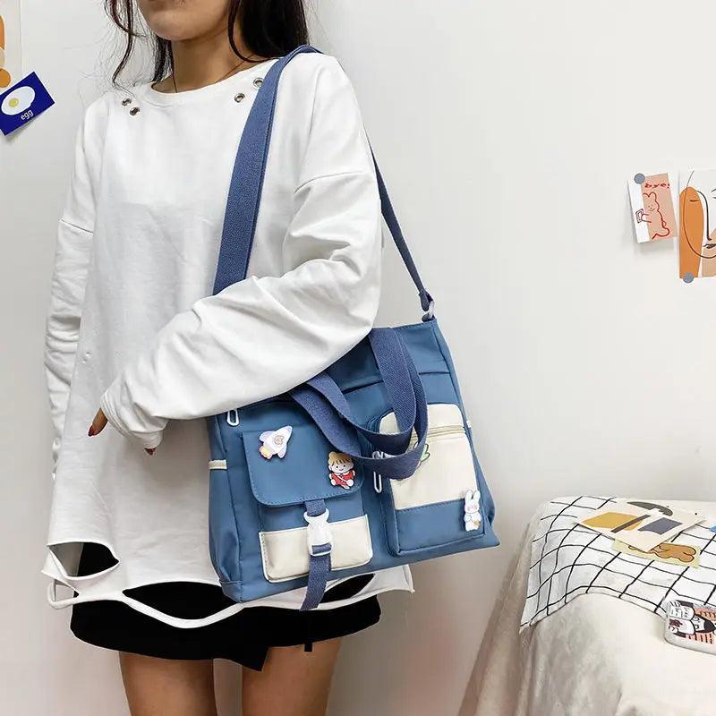 New designer school handbag messeng bag for youth teen girls tote shoulder large capacity nylon women crossbody satchels
