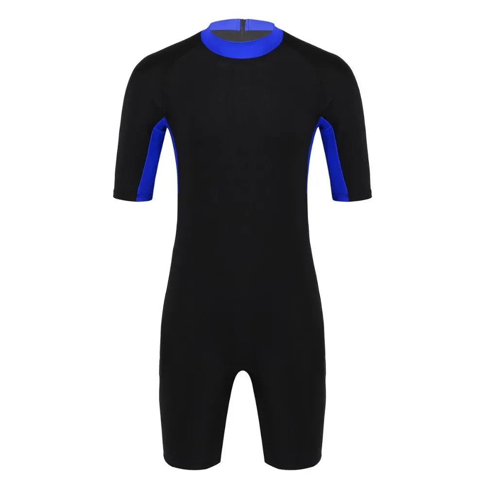Swimwear Mens Leotard Swimsuit Shorty Wetsuit Diving Swimming Snorkeling Surfing Scuba Swim Bodysuit Jumpsuit Warm Swimwear