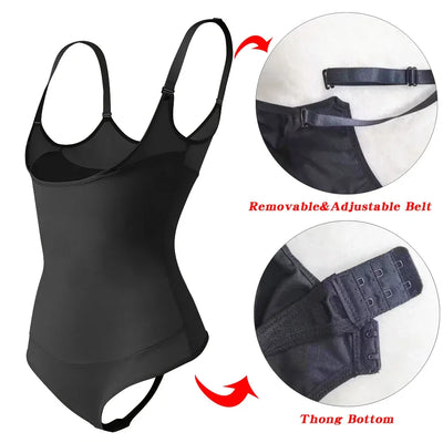 Body Shapewear Thong Bodysuit Shaper Latex Waist Trainer Slimming Belly Sheath Butt Lifter Underwear Women Tummy Control Girdle