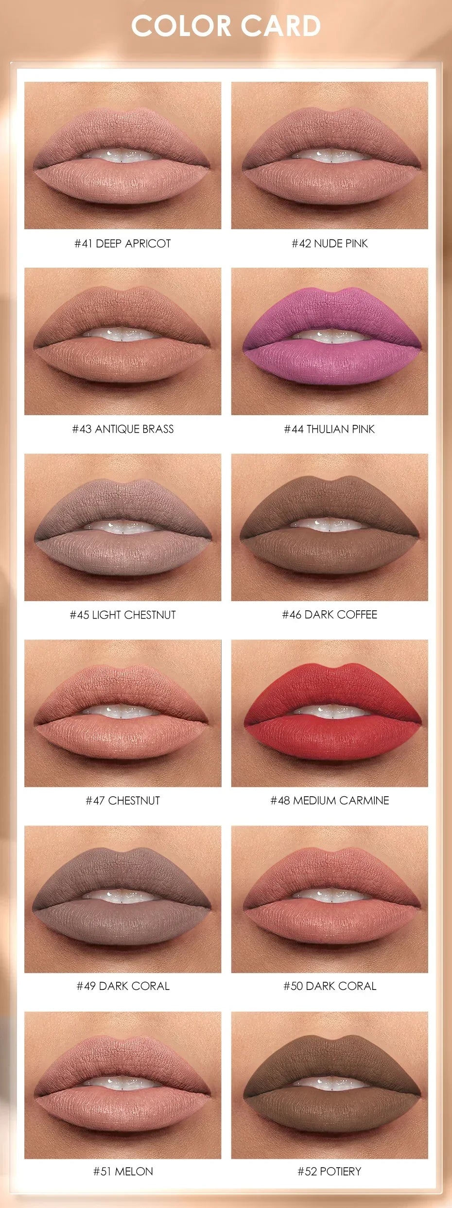 FOCALLURE Matte Liquid Lipstick Waterproof Long-lasting Lightweight Lip Gloss Lips Glaze Lips Tint Makeup for Women's Cosmetics