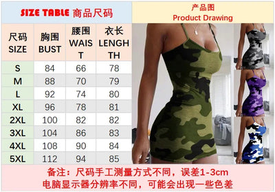 Dress Women Summer Dresses Floral Camouflage Printed Sling Sexy Package Hip Printing Sling Dresses Casual Vestidos ZCBKqz13