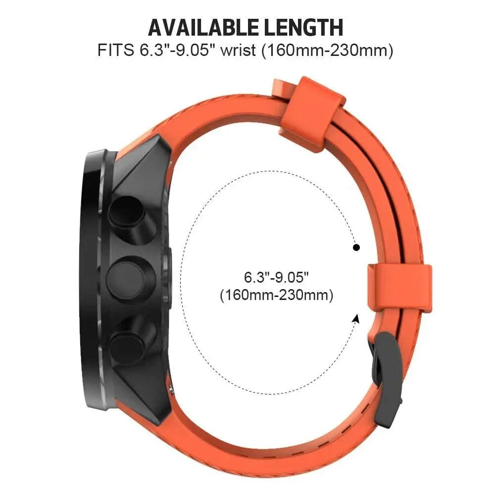 24mm Width Silicone Watch Strap for SUUNTO 9 Baro 24mm Bands Sport Silicone Watchband Replacement for SUUNTO 9 Smartwatches Band