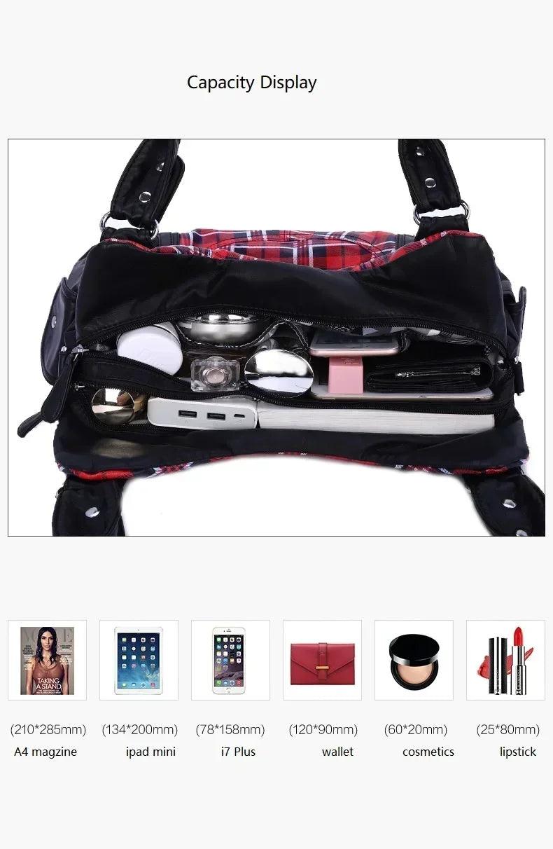 Fashion women hand bag designers luxury handbags plaid shoulder bags female top-handle large purse hobos