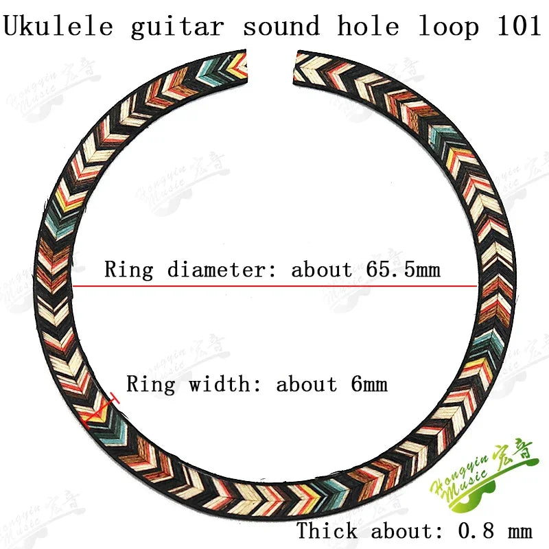 Ukulele Small Four-string Guitar Sound Hole Circle Rosewood Maple Abalone Color Shell Mosaic Caliber Pattern Ukulele Accessories