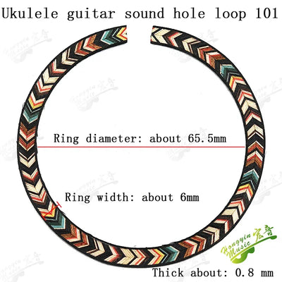 Ukulele Small Four-string Guitar Sound Hole Circle Rosewood Maple Abalone Color Shell Mosaic Caliber Pattern Ukulele Accessories