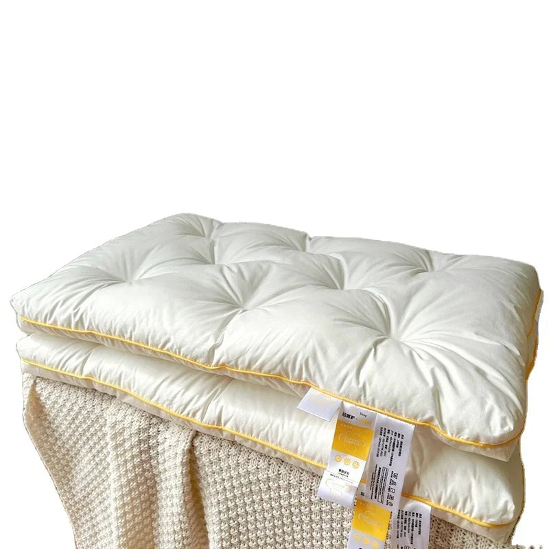 Ergonomic Lower Pillow SPA Neck Cervical Support Vertebra Pillow Silk Protein Filling 7-10cm/5-7cm Height Home Bed Neck Pillow