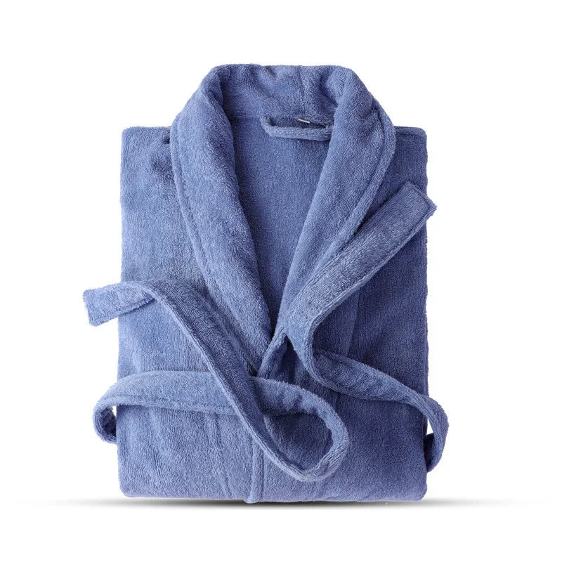 100% Cotton Toweling Terry Robe Lovers Soft Bath Robe Men And Women