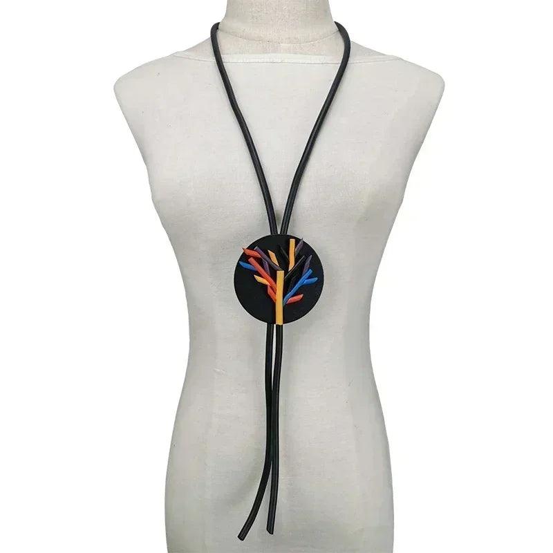 Ukebay new pendant necklace women handmade jewelry rubber necklaces long clothes chain statement accessories luxury