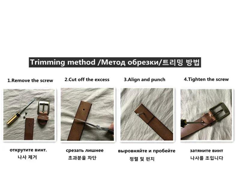 Genuine leather brass buckle belt for women | jeans casual dress | ladies designer trendy belts waistband