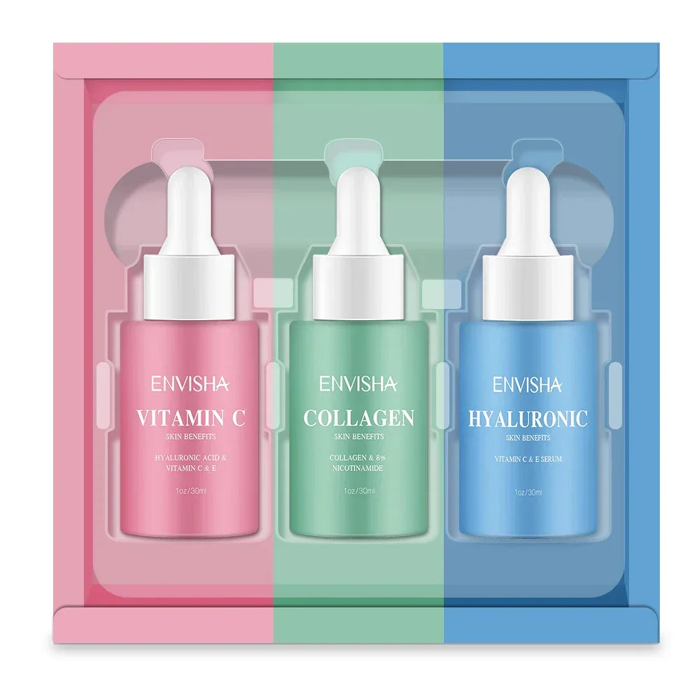 Skin Care Set Facial Serum Collagen Hyaluronic Acid Vitamin Anti-aging Wrinkle Whitening Moisturizing Remove Acne Face Essence