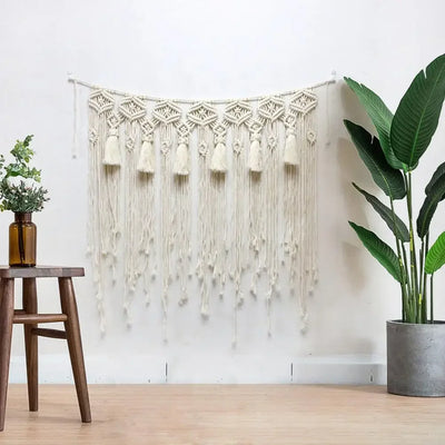 Macrame Wall Hanging Tapestry Home Decor Bohemian Tapestry Wall Art Decor Wedding Background Curtain Decorative Door Curtain