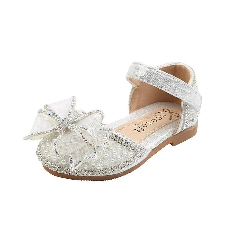 Children's  Comfortable  Princess Shoes | Kids Flat Shoes With Glittery Bow | Little Girl's Spring/Summer Fashion Sandals