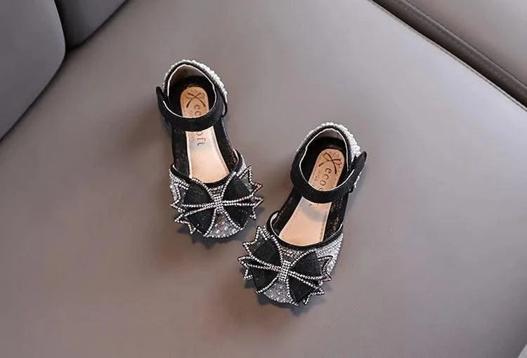 Children's  Comfortable  Princess Shoes | Kids Flat Shoes With Glittery Bow | Little Girl's Spring/Summer Fashion Sandals