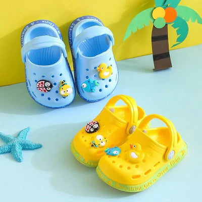 kids Mules Clogs summer baby boys girls Cartoon sandals flat heels solid cartoon slippers children's garden shoes