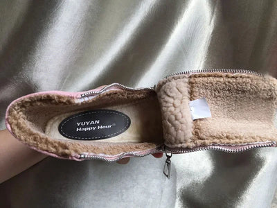 TIMETANG winter snow boots for women winter shoes with warm plush zipper for cold winter fashion boots for women brand Sweet