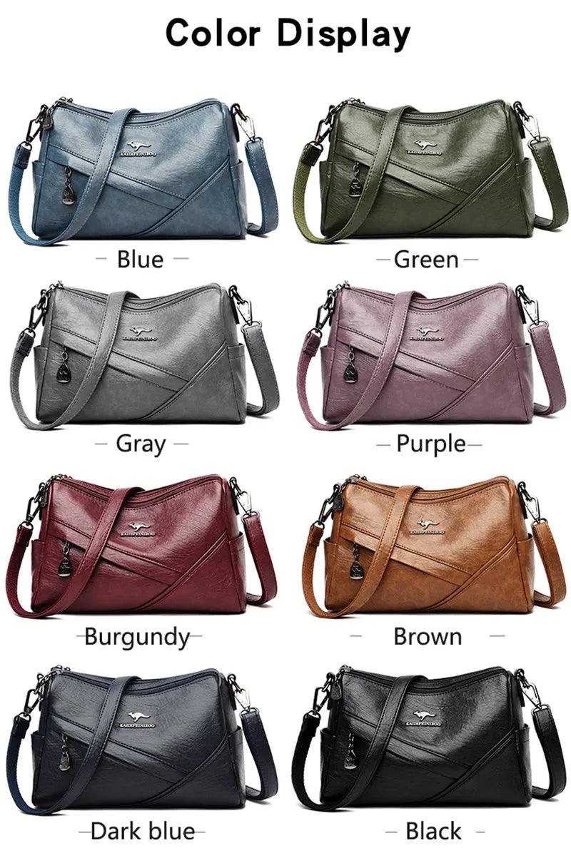 Designer luxury handbags 2024 new vintage soft leather tote bags for women multi-pocket shoulder messenger high quality
