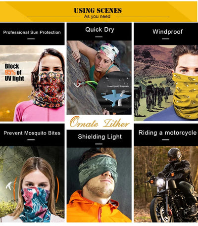 Customized Tube Scarf Seamless Bandana Masks Headband Cycling Caps Neck Gaiter Outdoors Neck Warmer Motorcycle Face Shield 50PCS