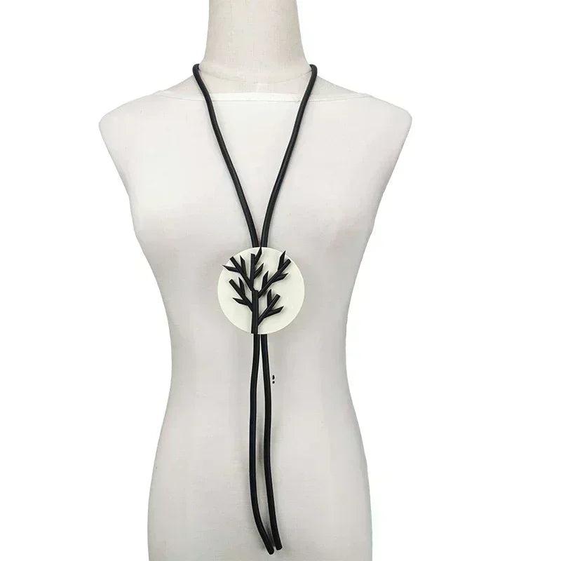 Ukebay new pendant necklace women handmade jewelry rubber necklaces long clothes chain statement accessories luxury