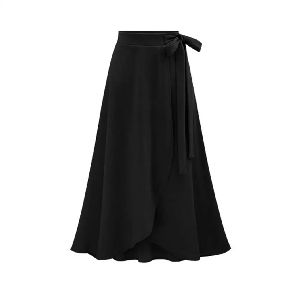 Elegant Long Skirt for Women Bandage Solid Color Split Large Hem Skirt Office Lady Casual Skirt 2021 Summer Female Clothes