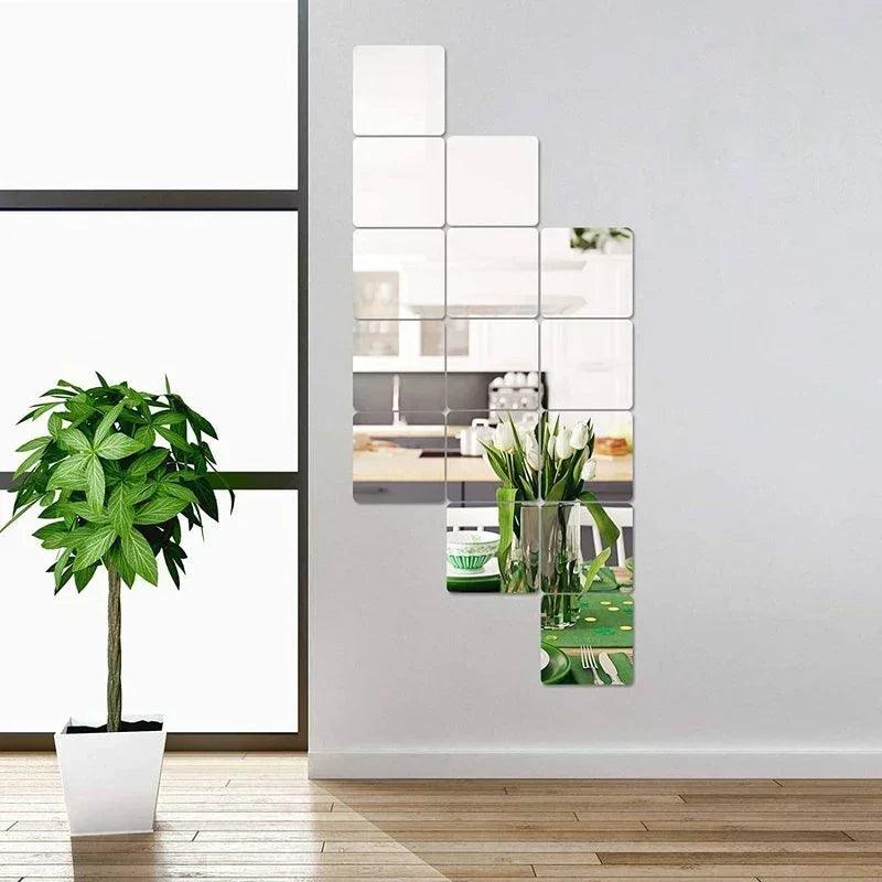 5/12pcs mirror wall sticker 15cm self adhesive decal diy mirror stickers 3d for home living room bedroom decor