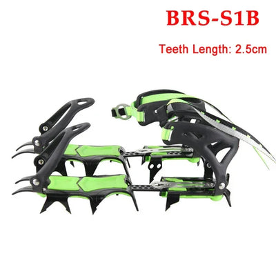 BRS 14 Teeth Claws Crampons Shoes Ice Crampons Snow Non slip Cover Ice Gripper Manganese Steel Outdoor Ski Ice Climbing