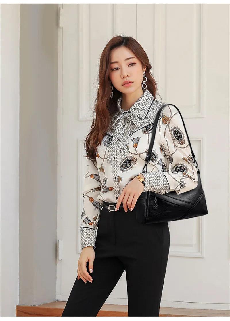 Designer luxury handbags 2024 new vintage soft leather tote bags for women multi-pocket shoulder messenger high quality