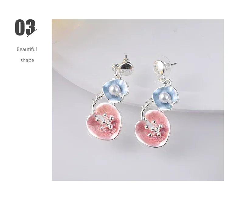 Meicem women silver plated pendant original design chain leaf necklace drop female luxury necklaces set for wedding
