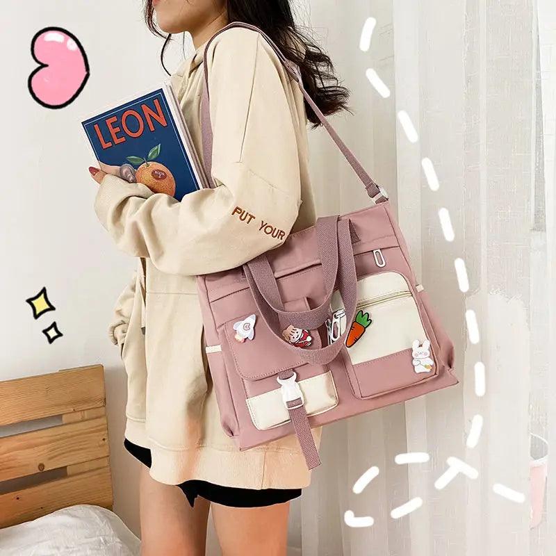 New designer school handbag messeng bag for youth teen girls tote shoulder large capacity nylon women crossbody satchels