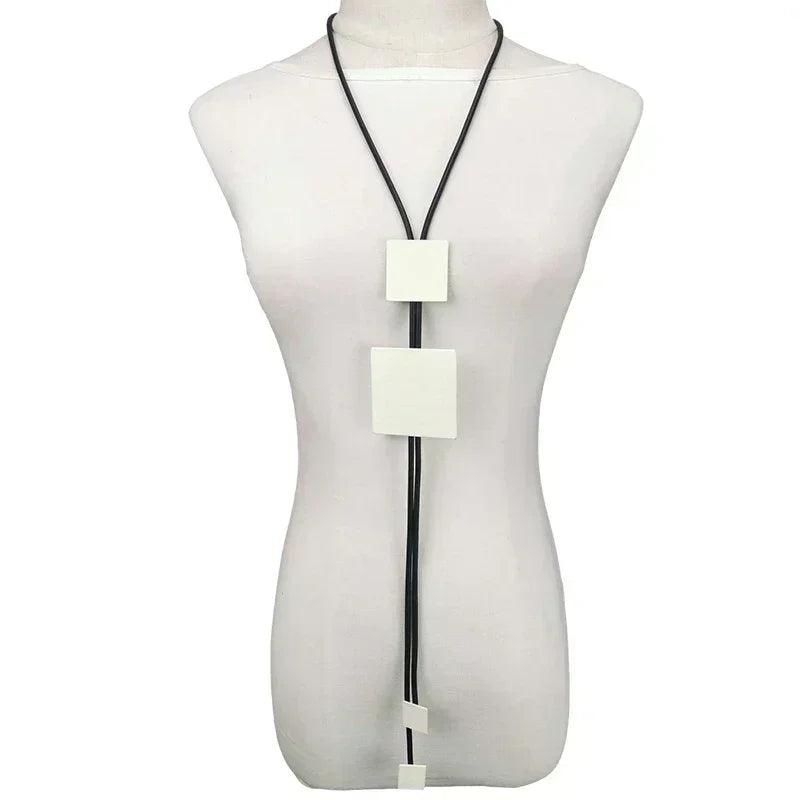 Ukebay new pendant necklace women handmade jewelry rubber necklaces long clothes chain statement accessories luxury