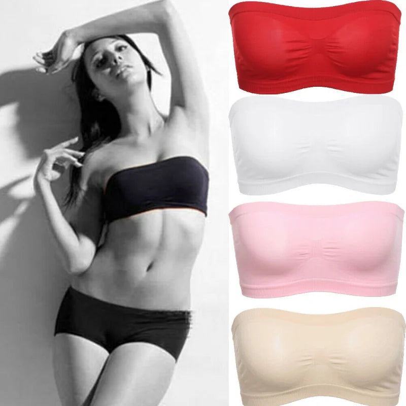 Women Invisible Bra Strapless Mesh
