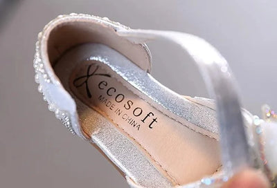 Children's  Comfortable  Princess Shoes | Kids Flat Shoes With Glittery Bow | Little Girl's Spring/Summer Fashion Sandals