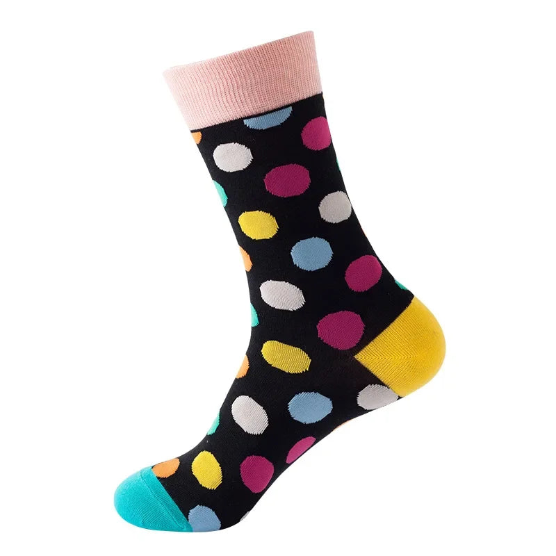 Women Crew Socks Funny Cute Cartoon candy colour dot crew socks Happy Harajuku skateboard Socks sox dropshipping