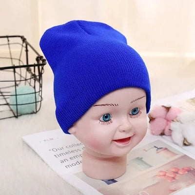 Solid Beanies Hat for Kids Baby Girls Boys Autumn Winter Caps Warm Soft Candy Knitted Bonnet Hats Skullies Toddler Children Cap