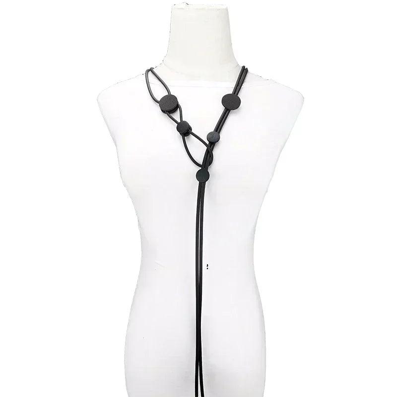 Ukebay new pendant necklace women handmade jewelry rubber necklaces long clothes chain statement accessories luxury