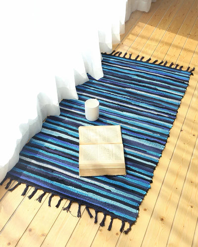 Cotton Cloth Retro Handmade Tassel Rug and Carpet for Home Living Room Tapestry Absorbent Floor Area Mat for Kitchen Boho Decor