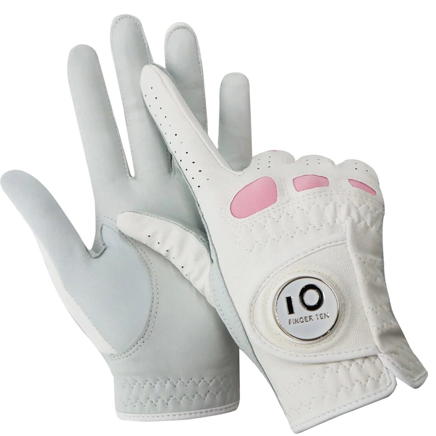 6 Pcs Rain Grip All Weather Womens Golf Gloves Ladies Left Hand Right Soft Cabretta Leather Glove with Ball Marker for Women