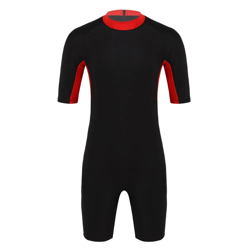 Swimwear Mens Leotard Swimsuit Shorty Wetsuit Diving Swimming Snorkeling Surfing Scuba Swim Bodysuit Jumpsuit Warm Swimwear