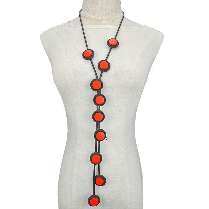 Ukebay new pendant necklace women handmade jewelry rubber necklaces long clothes chain statement accessories luxury