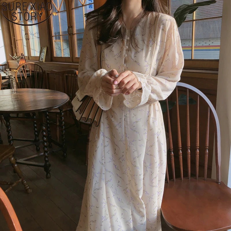 2021 Summer Striped Cotton Linen Long Dress Women Fashion Loose Vestidos Vintage V-neck Half Sleeve Dress for Women Loose