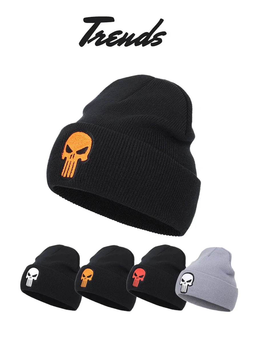 Beanies Hat Unisex Hat Keep warm Skull pattern Set head cap Winter hat Casual Beanies Hip-hop Knitted Winter Hat Ski Beanie Hat