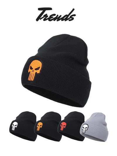 Beanies Hat Unisex Hat Keep warm Skull pattern Set head cap Winter hat Casual Beanies Hip-hop Knitted Winter Hat Ski Beanie Hat