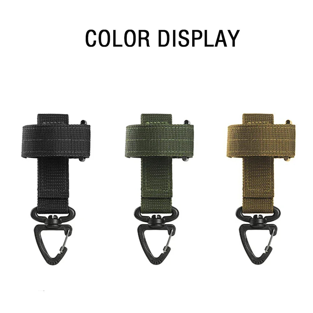 Mountaineering Buckle Outdoor Keychain  Gear Clip Keeper Pouch Belt Keychain Gloves Rope Holder Military Hook Camping