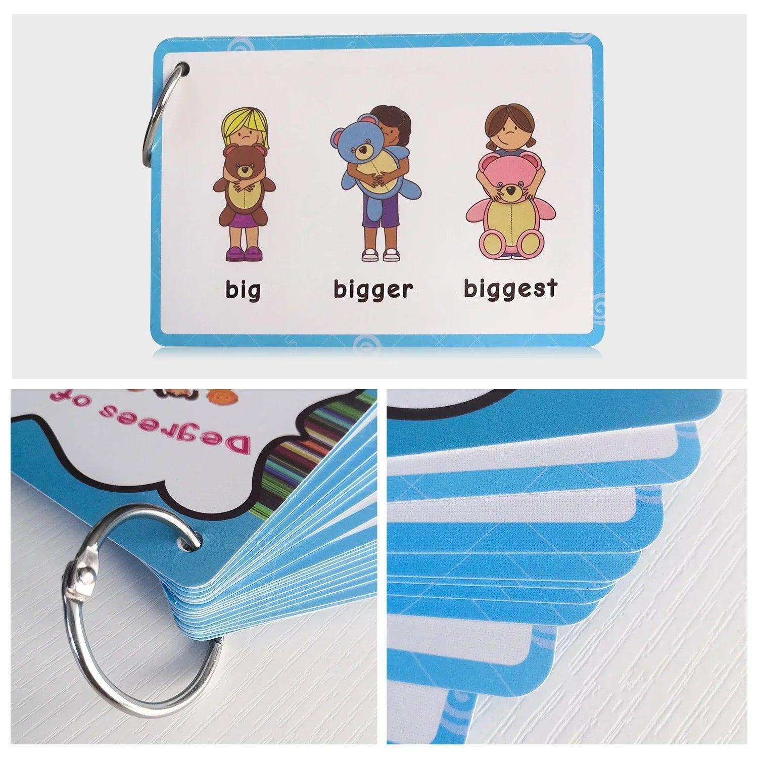 24 groups/set verb tense flash card leaning english word picture cards educational toys for children games classroom