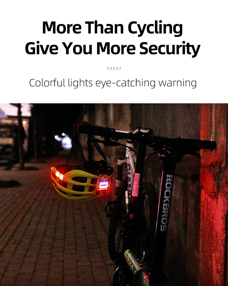ROCKBROS Bicycle Helmets Ultralight Cycling Helmet Mountain Road Bike Helmet With Glowing Headlight Warning Light Safety Cap