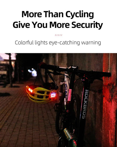 ROCKBROS Bicycle Helmets Ultralight Cycling Helmet Mountain Road Bike Helmet With Glowing Headlight Warning Light Safety Cap